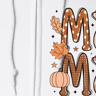 Fall Mama Autumn Leaves Pumpkin Full Zip Hoodie