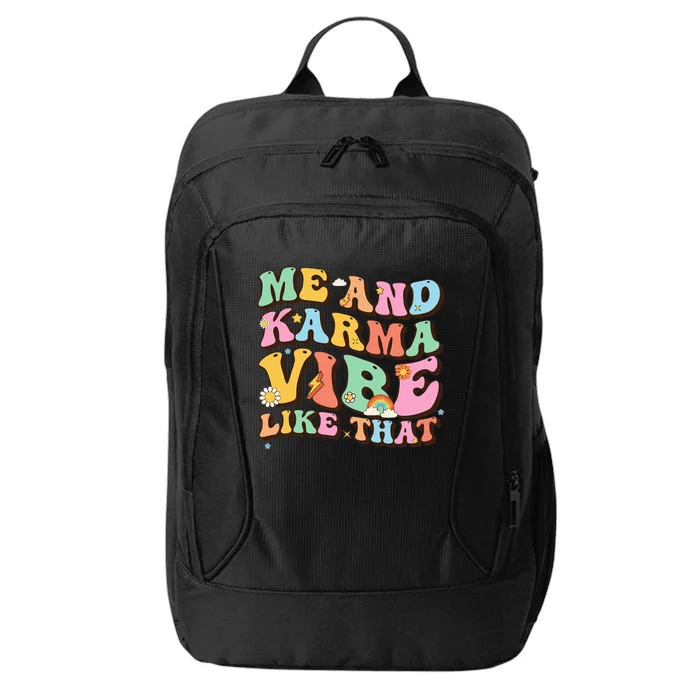 Funny Me And Karma Vibe Like That Groovy Lover Hippie Boho City Backpack