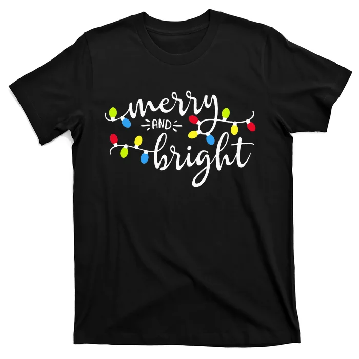 Funny Merry And Bright Christmas Lights Xmas Holiday T-Shirt