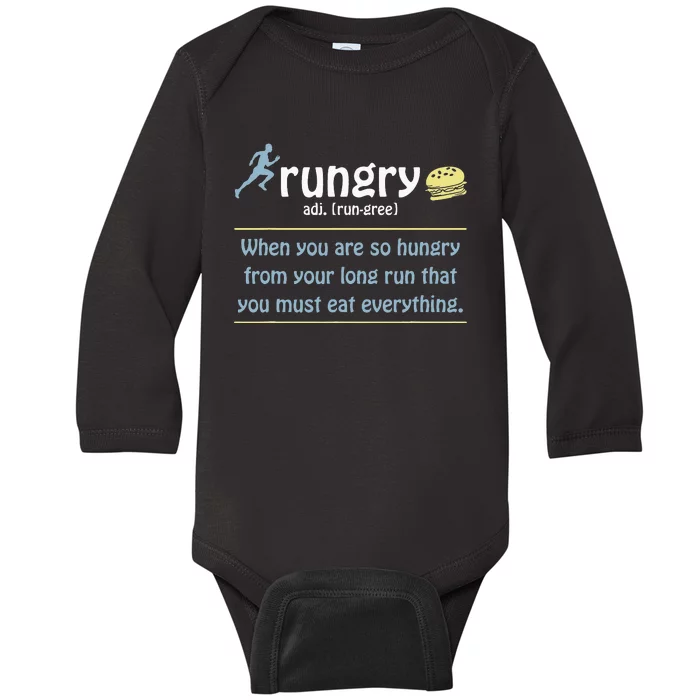 Funny Marathon Art Marathon Finisher 26.2 Running Baby Long Sleeve Bodysuit