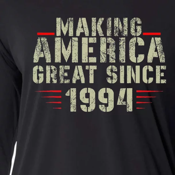 Funny Making America Great Since 1994 Design 28th Birthday Cooling Performance Long Sleeve Crew