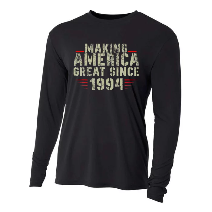 Funny Making America Great Since 1994 Design 28th Birthday Cooling Performance Long Sleeve Crew