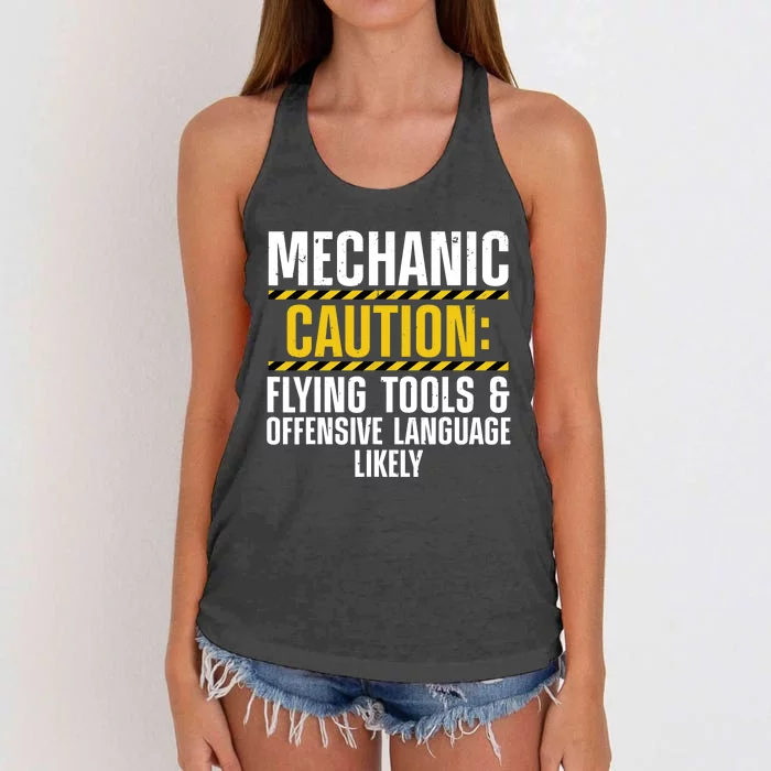 Funny Mechanic Art For Drag Racing Garage Guy Enthusiast Women's Knotted Racerback Tank