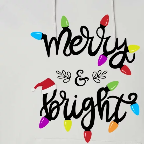 Funny Merry And Bright Christmas Lights Gift Performance Fleece Hoodie