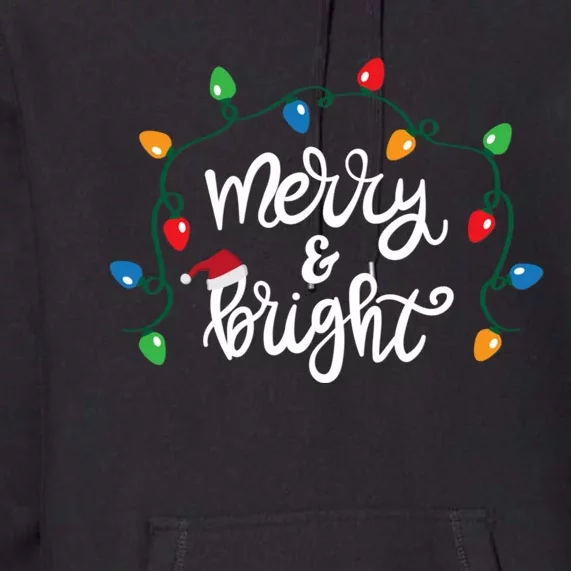 Funny Merry And Bright Christmas Lights Gift Premium Hoodie