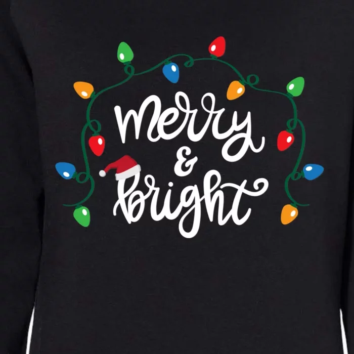 Funny Merry And Bright Christmas Lights Gift Womens California Wash Sweatshirt