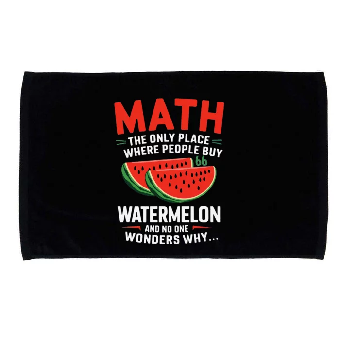 Funny Math And Watermelons Mathematics Calculation Numbers Microfiber Hand Towel