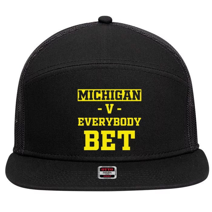 Funny Michigan Bet Gift Dad 7 Panel Mesh Trucker Snapback Hat