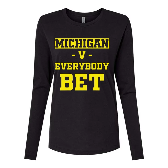 Funny Michigan Bet Gift Dad Womens Cotton Relaxed Long Sleeve T-Shirt