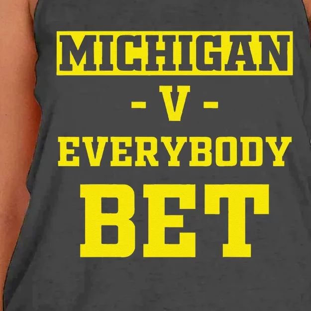 Funny Michigan Bet Gift Dad Women's Knotted Racerback Tank