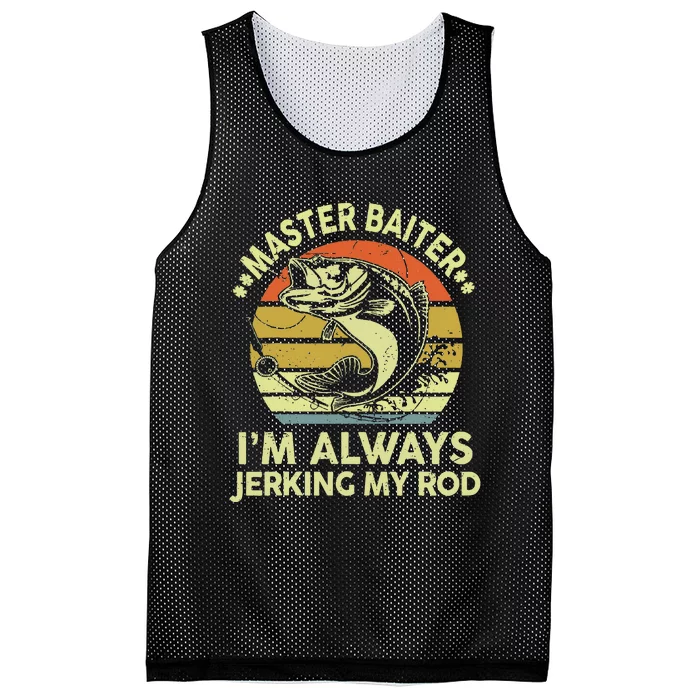 Fishing Master Baiter Funny Bass Dad Mesh Reversible Basketball Jersey Tank