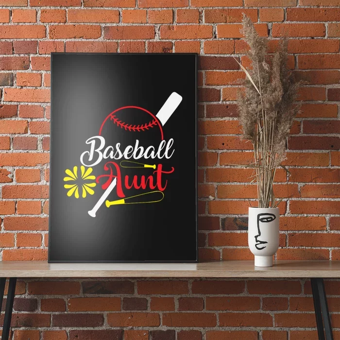 Family Matching Baseball Aunt Gift For Baseball Family Poster