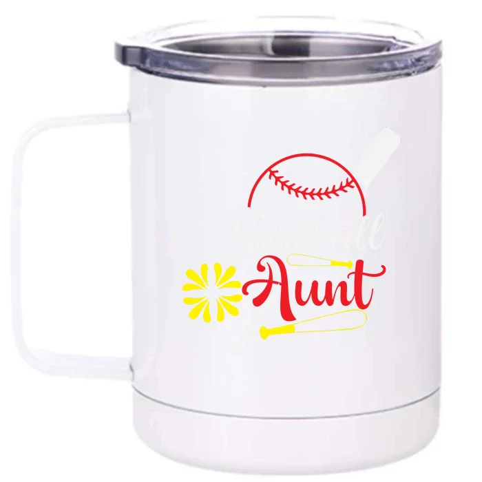 Family Matching Baseball Aunt Gift For Baseball Family Front & Back 12oz Stainless Steel Tumbler Cup