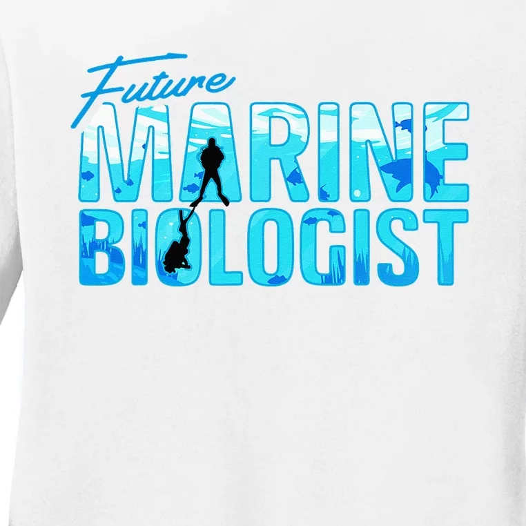 Future Marine Biologist Ocean Student Biology Gift Ladies Long Sleeve Shirt