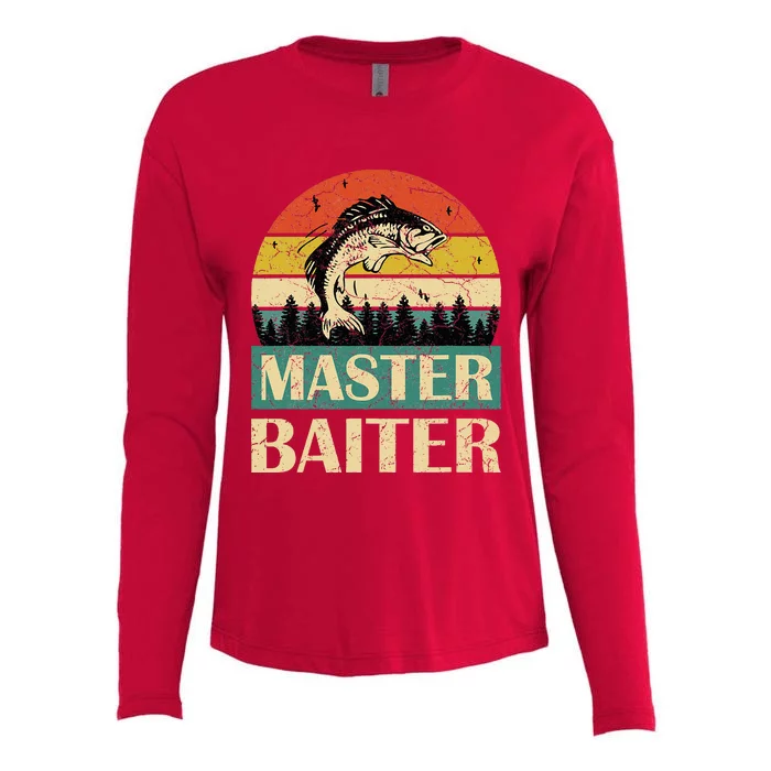 Funny Master Baiter Fishing Fishermen Womens Cotton Relaxed Long Sleeve T-Shirt