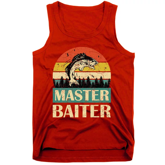 Funny Master Baiter Fishing Fishermen Tank Top