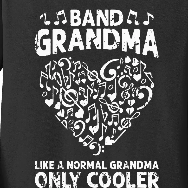 Funny Marching Band Grandma Music Lover Percussion Mom Kids Long Sleeve Shirt