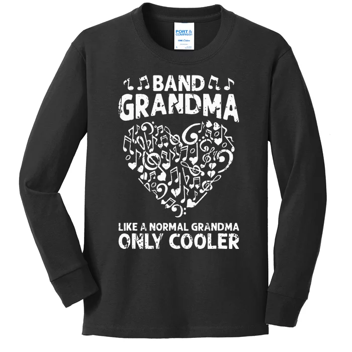 Funny Marching Band Grandma Music Lover Percussion Mom Kids Long Sleeve Shirt