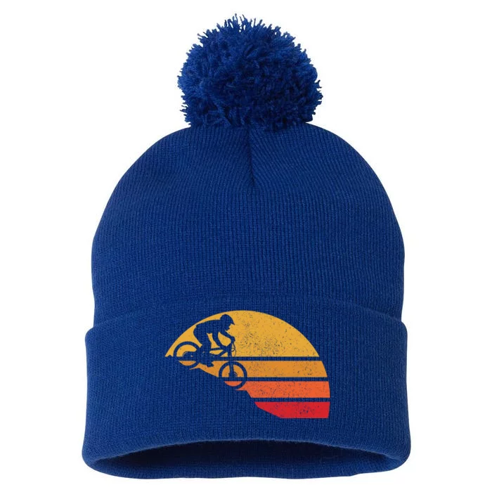 Funny Mountain Bike Vintage Mtb Funny Gift Downhill Biking Cycling Biker Gift Pom Pom 12in Knit Beanie