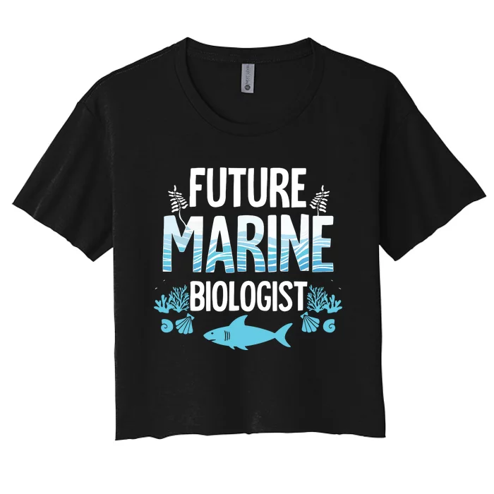 Future Marine Biologist Gift For Teens Funny Biology Women's Crop Top Tee