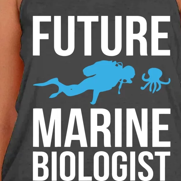 Future Marine Biologist Gift For Students Sea Life Women's Knotted Racerback Tank