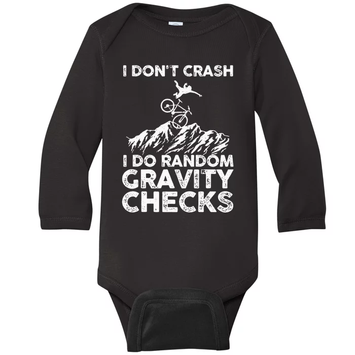 Funny Mountain Bike Art MTB Mountain Biking Lover Men Women Baby Long Sleeve Bodysuit