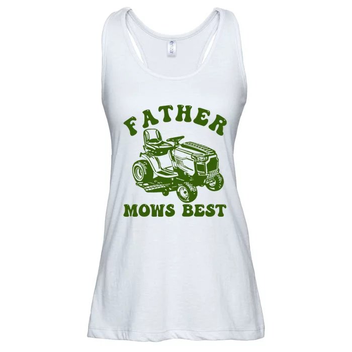 Father Mows Best Lawn Care Dad Mowing Gardener FatherS Day Ladies Essential Flowy Tank