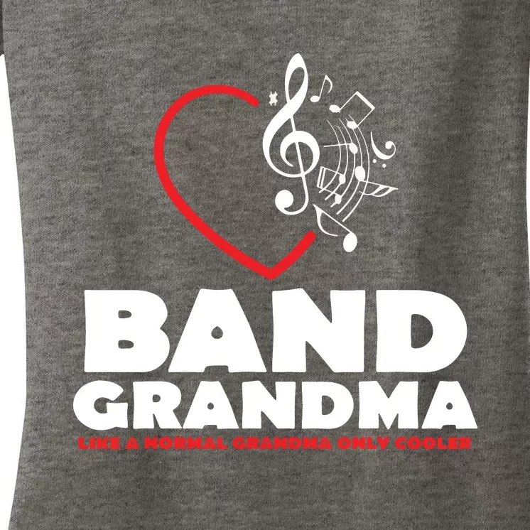 Funny Marching Band Grandma Music Lover Percussion Mom Gift Women's V-Neck T-Shirt