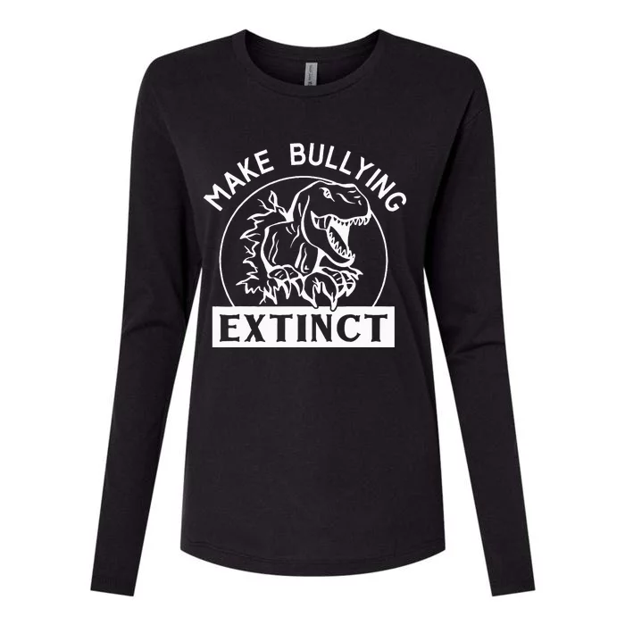 Funny Make Bullying Extinct TRex Unity Day Kindness Orange Womens Cotton Relaxed Long Sleeve T-Shirt