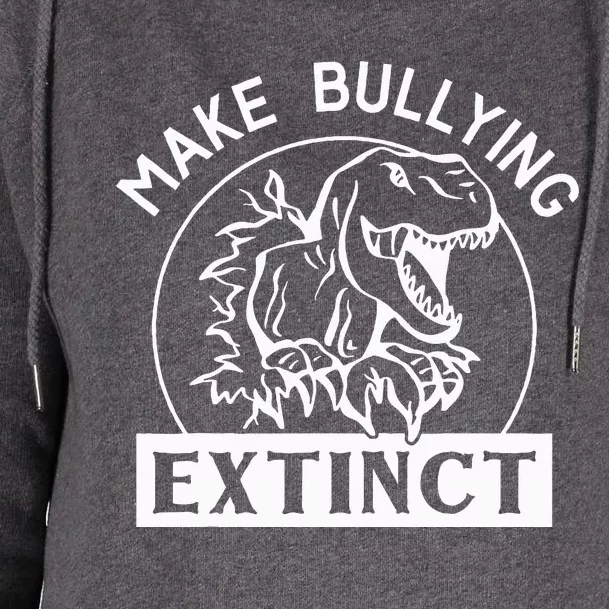 Funny Make Bullying Extinct TRex Unity Day Kindness Orange Womens Funnel Neck Pullover Hood