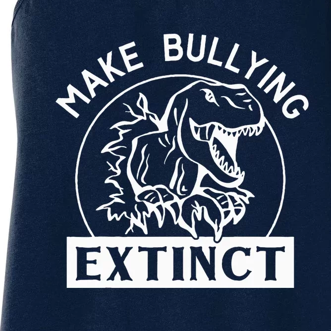 Funny Make Bullying Extinct TRex Unity Day Kindness Orange Women's Racerback Tank