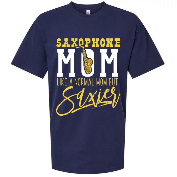 Funny Marching Band Saxophone Mom Normal But Saxier Sueded Cloud Jersey T-Shirt