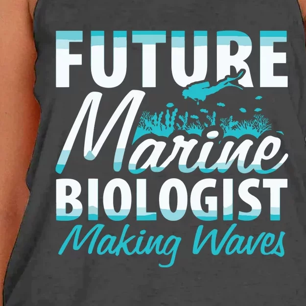 FUTURE MARINE BIOLOGIST MAKING WAVES Graduation Gift Women's Knotted Racerback Tank