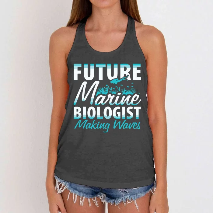 FUTURE MARINE BIOLOGIST MAKING WAVES Graduation Gift Women's Knotted Racerback Tank