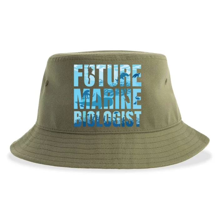 Future Marine Biologist Ocean Biology Marine Life Gift Sustainable Bucket Hat