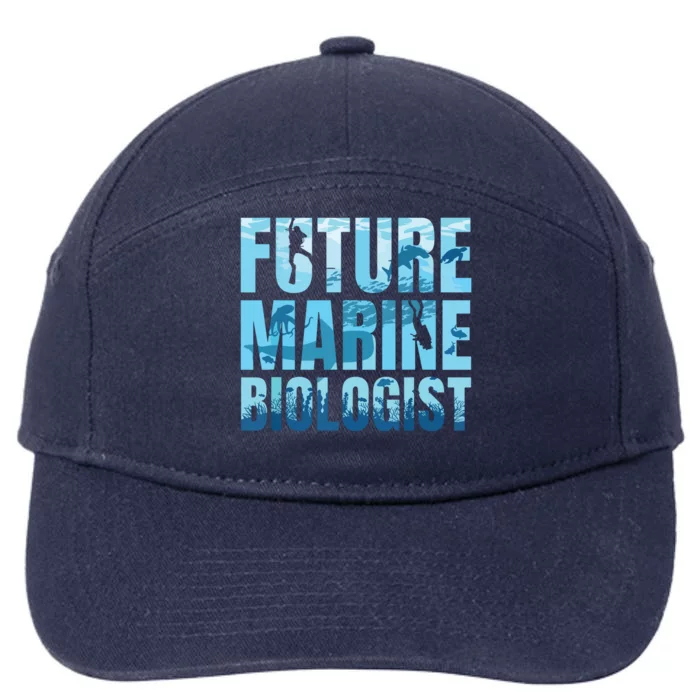 Future Marine Biologist Ocean Biology Marine Life Gift 7-Panel Snapback Hat