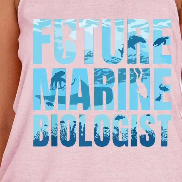 Future Marine Biologist Ocean Biology Marine Life Gift Women's Knotted Racerback Tank