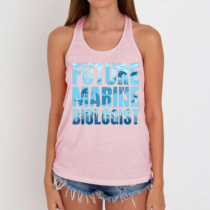 Future Marine Biologist Ocean Biology Marine Life Gift Women's Knotted Racerback Tank