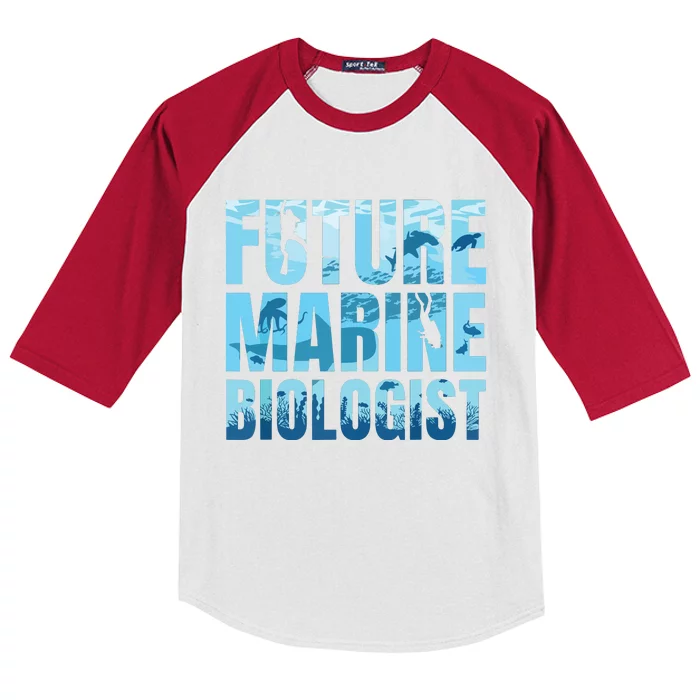 Future Marine Biologist Ocean Biology Marine Life Gift Kids Colorblock Raglan Jersey