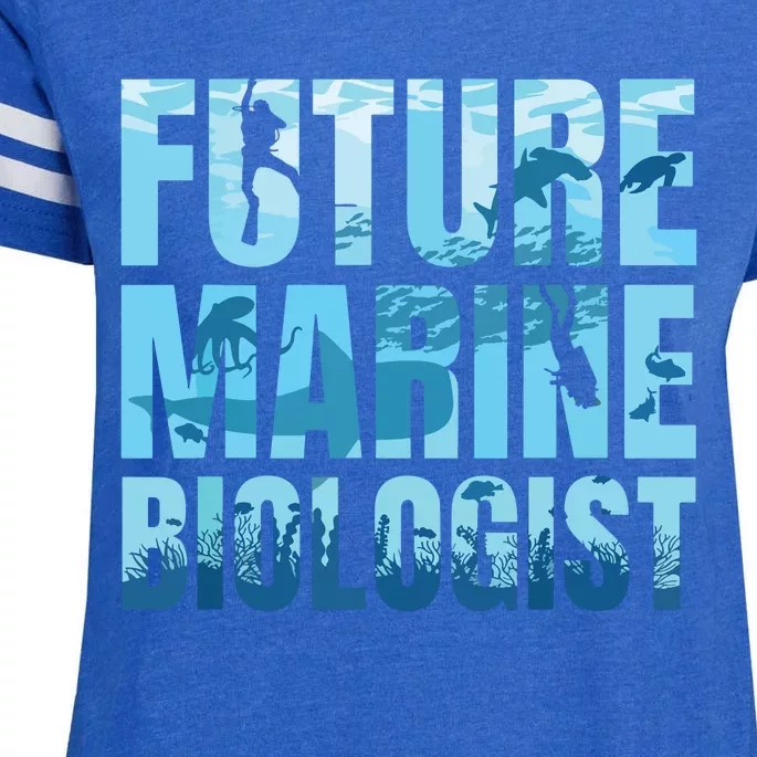 Future Marine Biologist Ocean Biology Marine Life Gift Enza Ladies Jersey Football T-Shirt