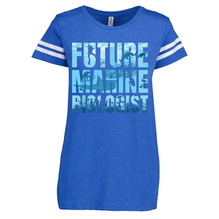 Future Marine Biologist Ocean Biology Marine Life Gift Enza Ladies Jersey Football T-Shirt