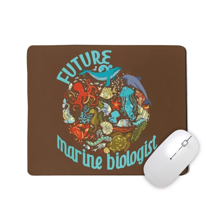 Future Marine Biologist Ocean Life Drawing Whale Octopus Mousepad