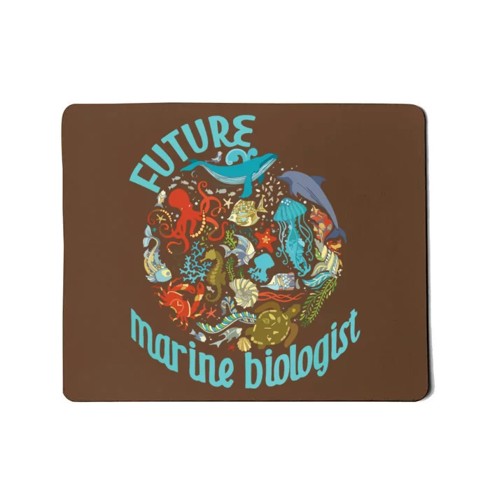 Future Marine Biologist Ocean Life Drawing Whale Octopus Mousepad