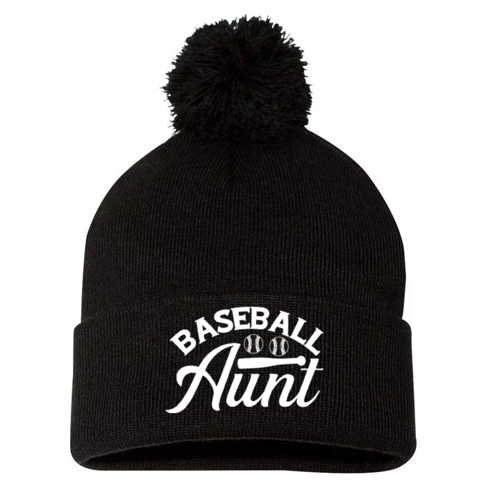 Family Matching Baseball Aunt Gift For Sport Team Pom Pom 12in Knit Beanie