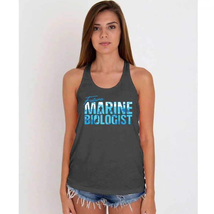 Future Marine Biologist Ocean Student Biology Gift Women's Knotted Racerback Tank