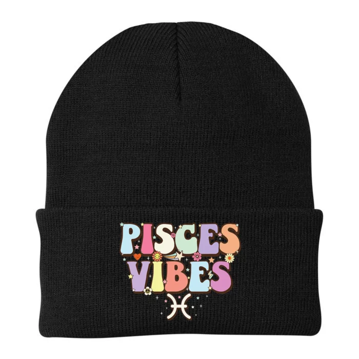 February March birthday astrology groovy Pisces Zodiac sign Knit Cap Winter Beanie