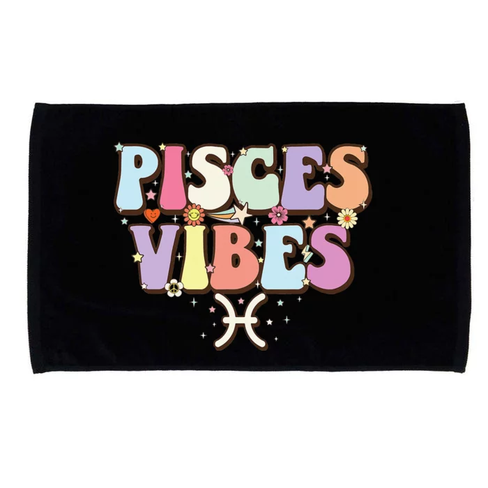 February March birthday astrology groovy Pisces Zodiac sign Microfiber Hand Towel