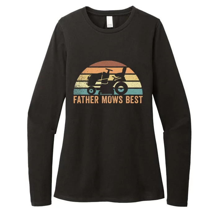 Father Mows Best Lawn Care Dad Mowing Gardener Womens CVC Long Sleeve Shirt