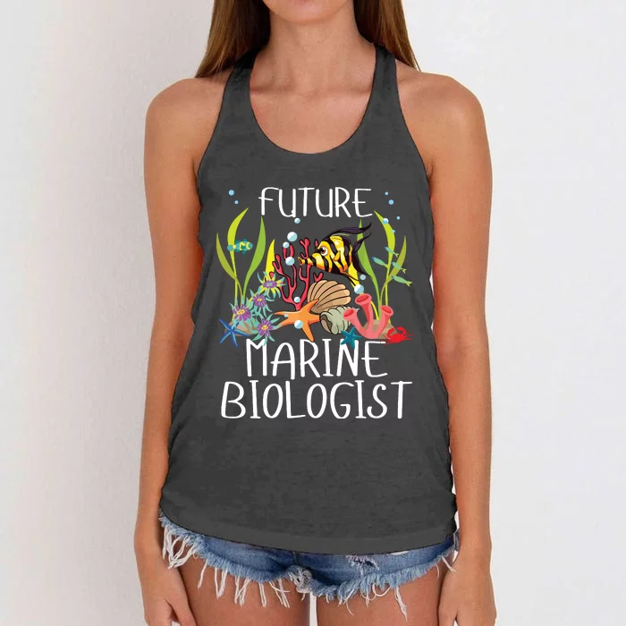 Future Marine Biologist For Students Biology Women's Knotted Racerback Tank