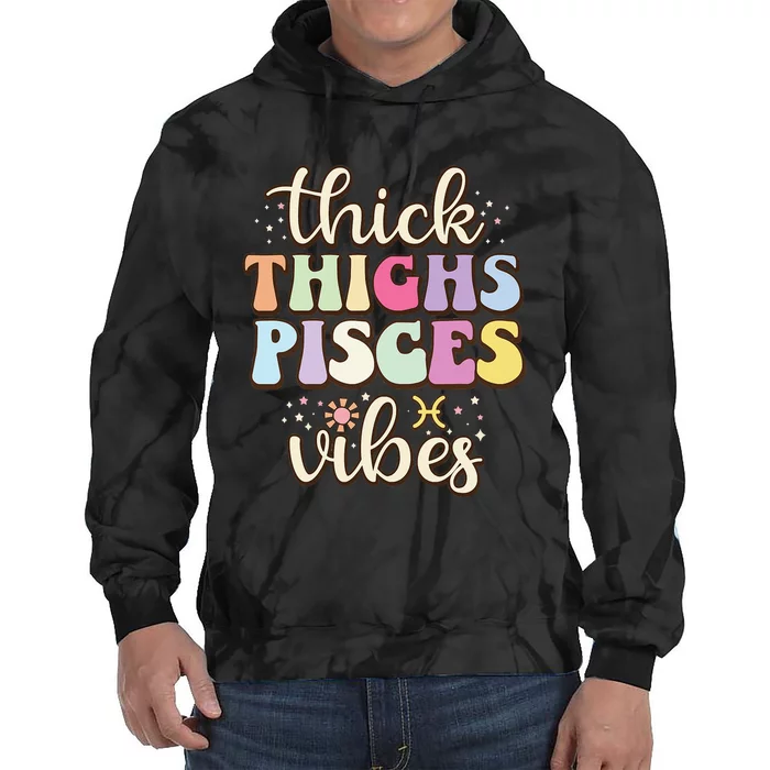 February March birthday astrology groovy Pisces Zodiac sign Tie Dye Hoodie